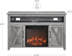 48 Inch Grey Wash TV Stand With Electric Fireplace