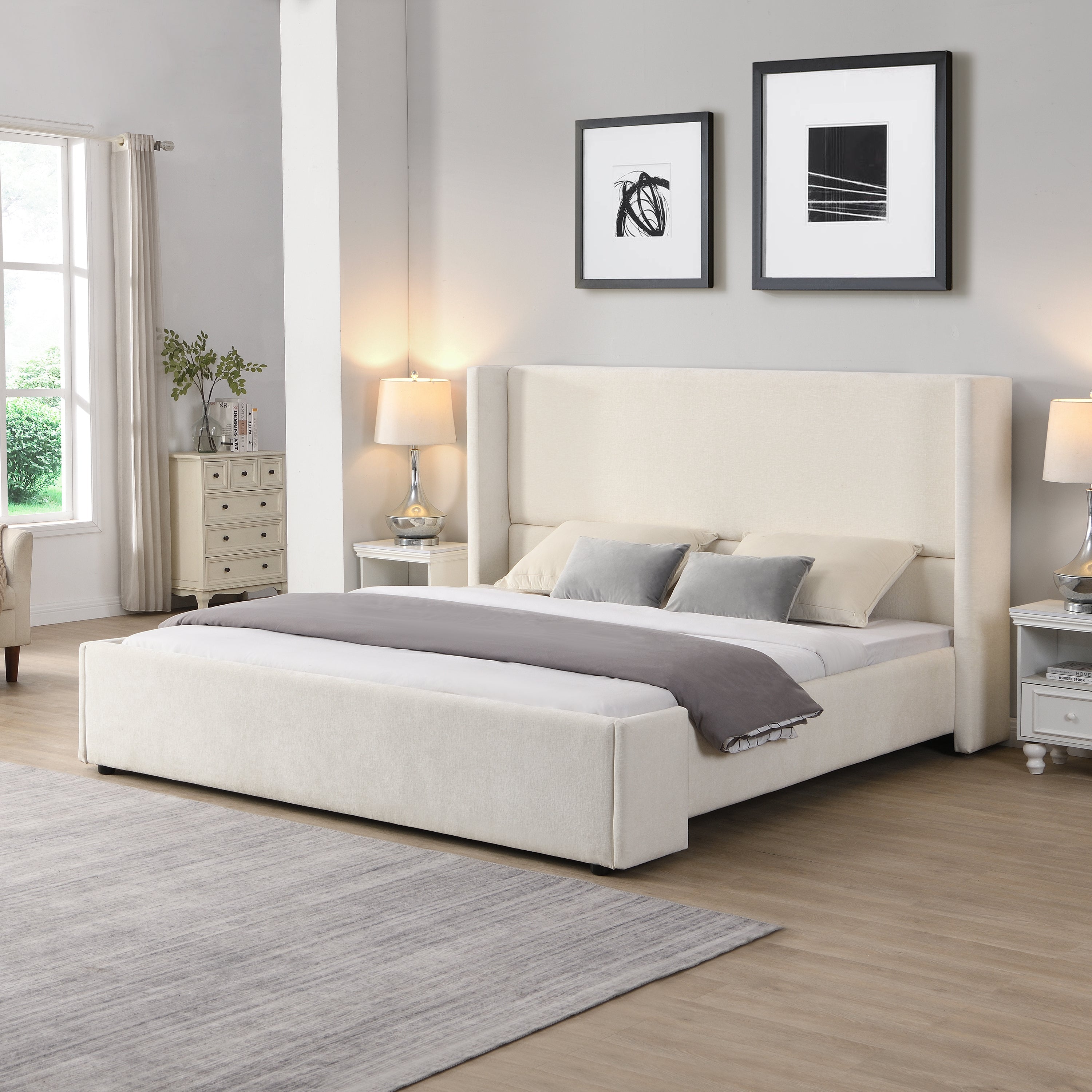 Elegant Wingback Bed