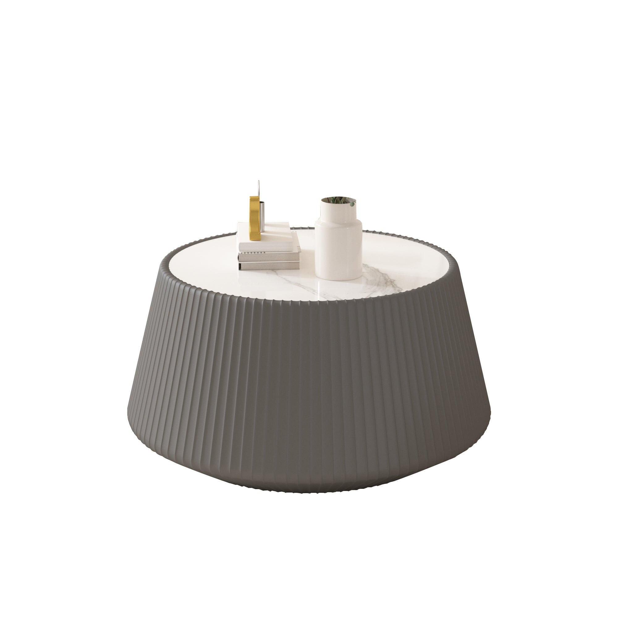 Light Sintered Stone Leather Coffee Table