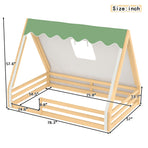 Full Size House Floor Bed with Tent and Light