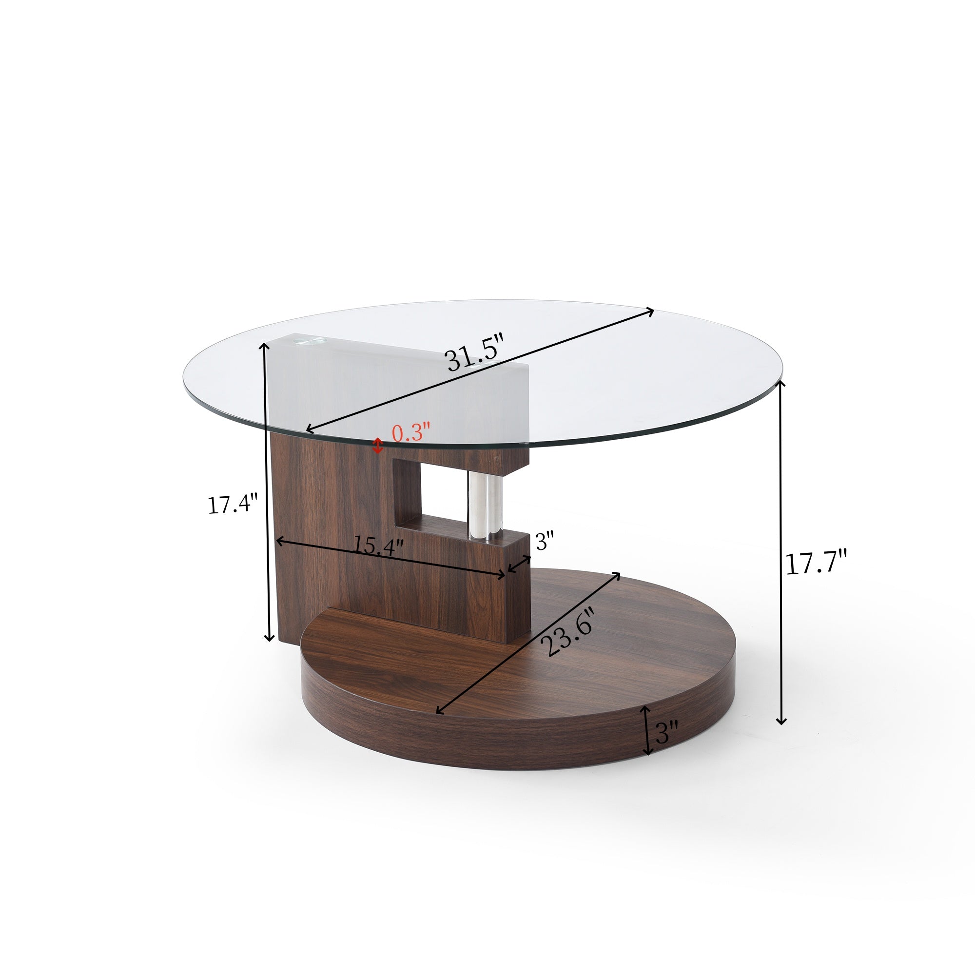 Modern and Practical Double-Layer Coffee Table
