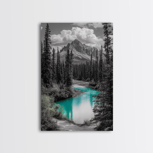 Mountain River, Turquoise Stream, Serene Nature Scene