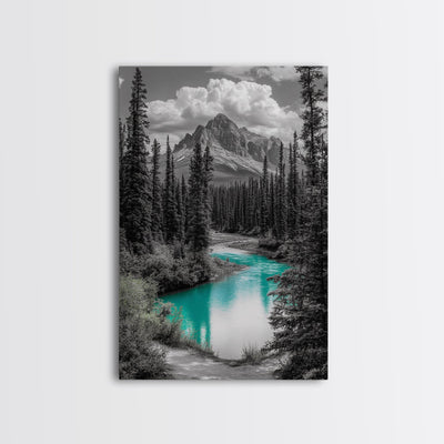 Mountain River, Turquoise Stream, Serene Nature Scene