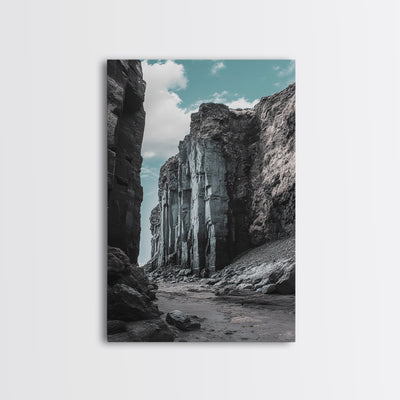 Canyon Rocks, Earth Tones, Cliff Path, Scenic Sky
