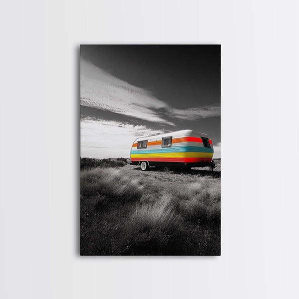 Retro Trailer, Desert Scene