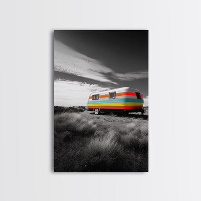 Retro Trailer, Desert Scene