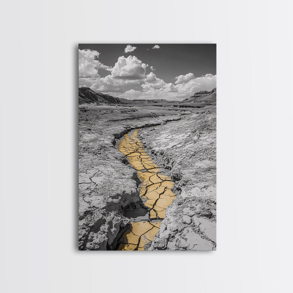 Desert Riverbed, Yellow Crack Trail, Dry Earth Path