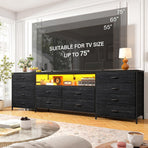 BlackBear Dresser With 75 Inch TV Stand