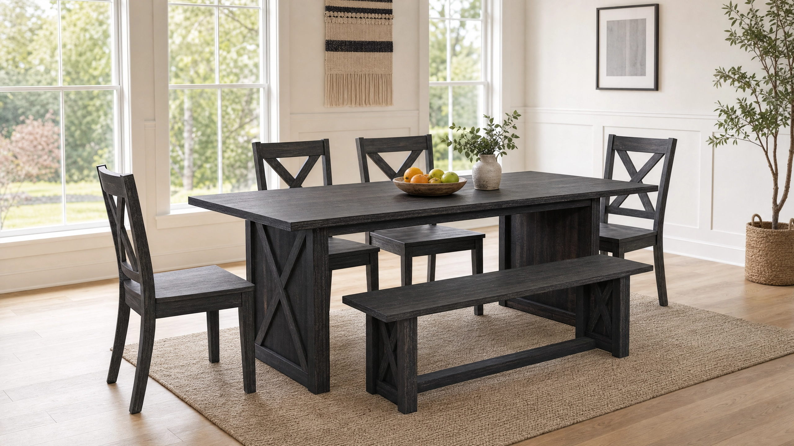 Farmhouse Large Dining Table for 6-8 People