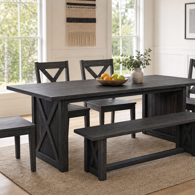 Farmhouse Large Dining Table for 6-8 People