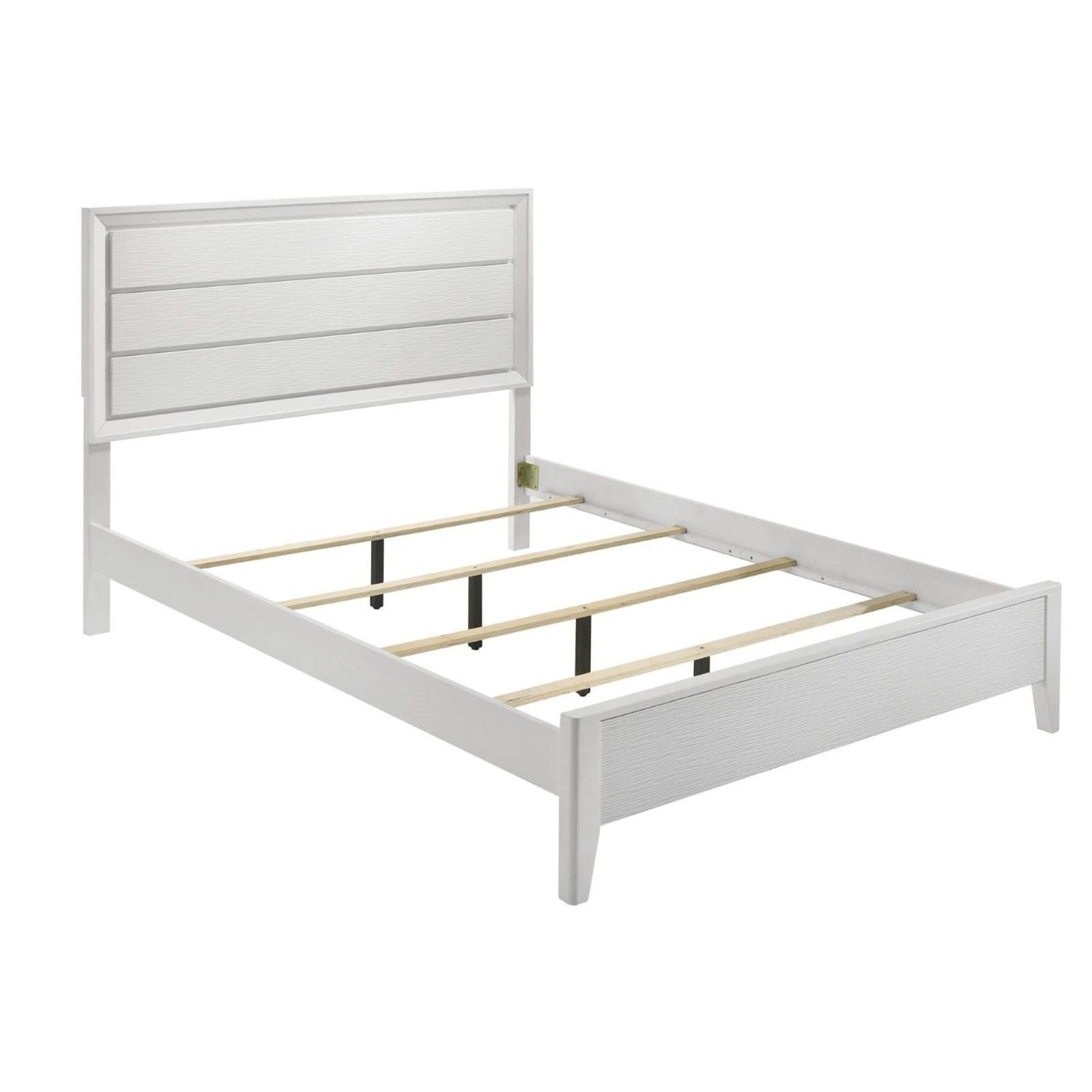 White King Size Bed 2x Nightstands