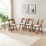 Upholstered Folding Chair Set (4PCS)