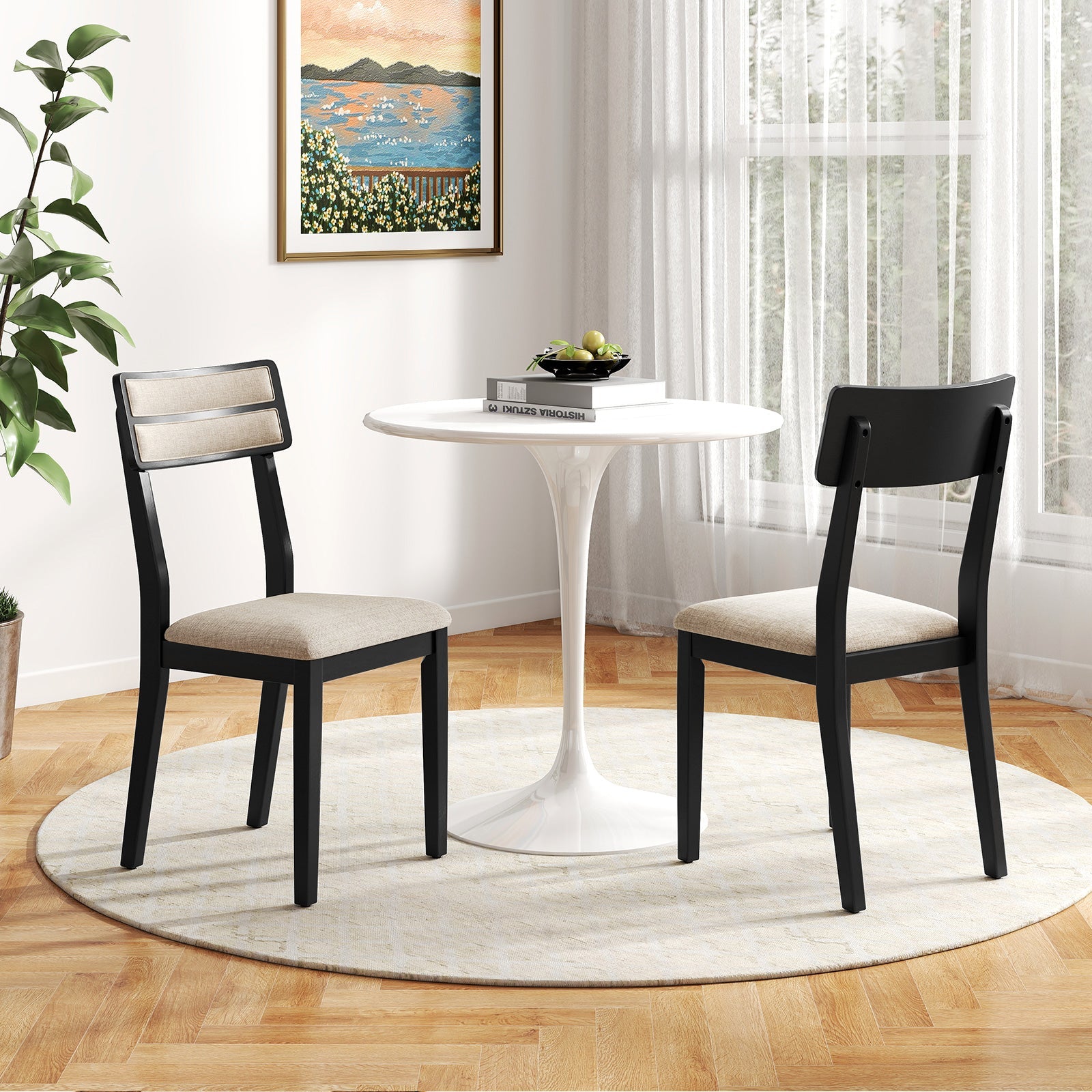 Modern Dining Chairs Set of 2 with Tilt Backrest