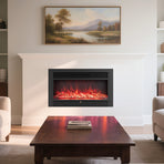 33/36-Inch Electric Fireplace Insert 750W/1500W Recessed Fireplace Heater