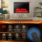 Electric Fireplace Recessed 34/37 Inch with Adjustable Flames