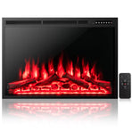 Electric Fireplace Recessed 34/37 Inch with Adjustable Flames