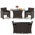 3-Piece Handwoven Wicker Patio Dining Set