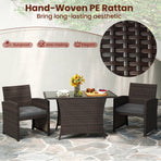 3-Piece Handwoven Wicker Patio Dining Set