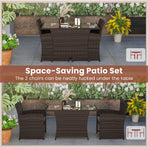 3-Piece Handwoven Wicker Patio Dining Set