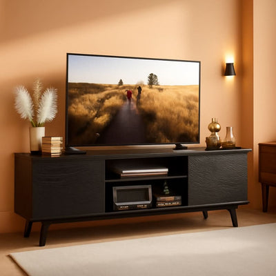 TV Stand 55 To 60 Inch With Storage Cabinets Sturdy