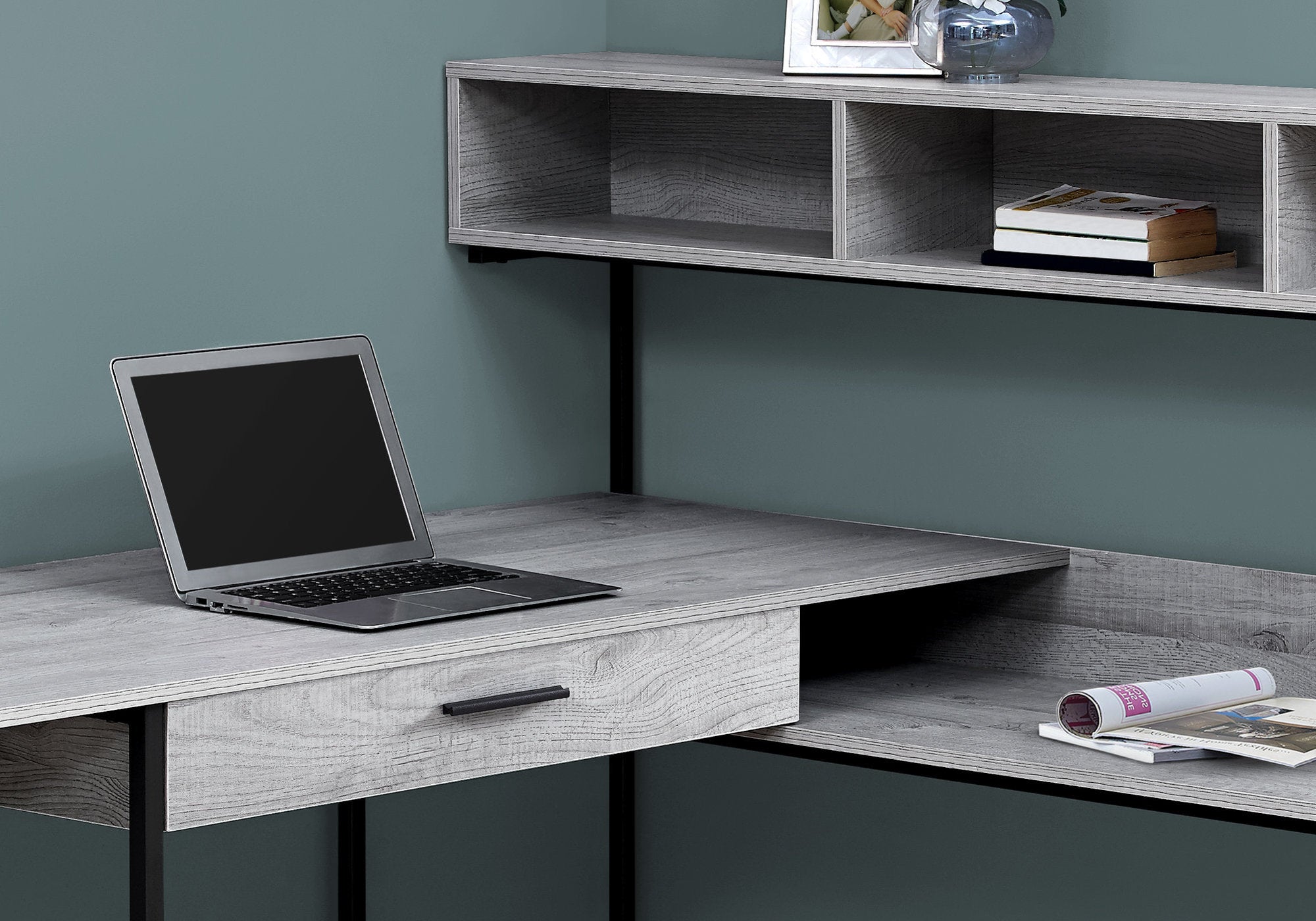 L-Shaped Computer Desk for Home Office with Storage Drawers