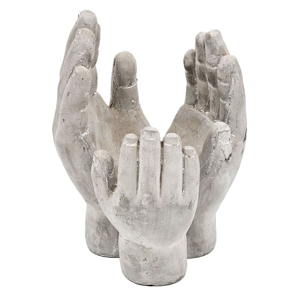 Set of 2 Accepting Hands Cement Decor