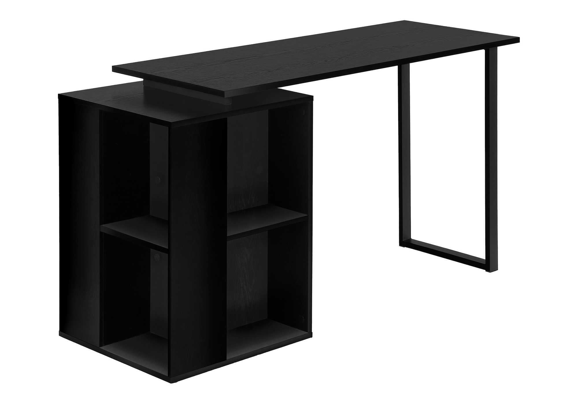 Sleek Computer Desk with Storage Shelves