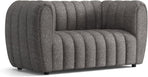 Charcoal Gray Vertical Channel Tufted 3 Piece Sofa Set