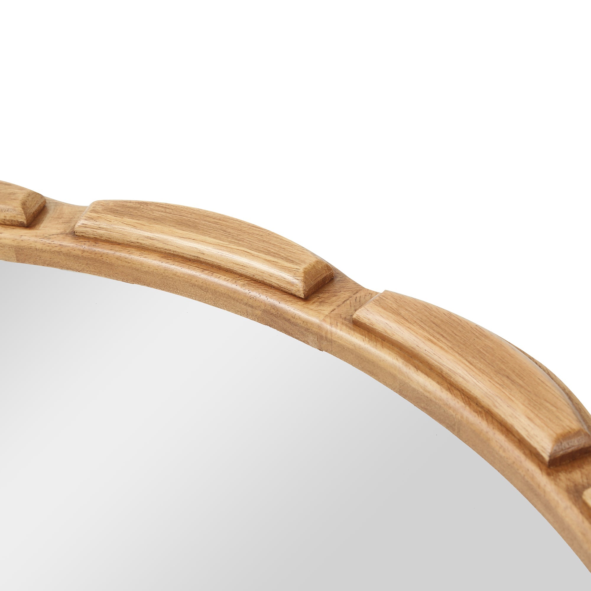 Round Solid Wood Wall Mirror - 31.5