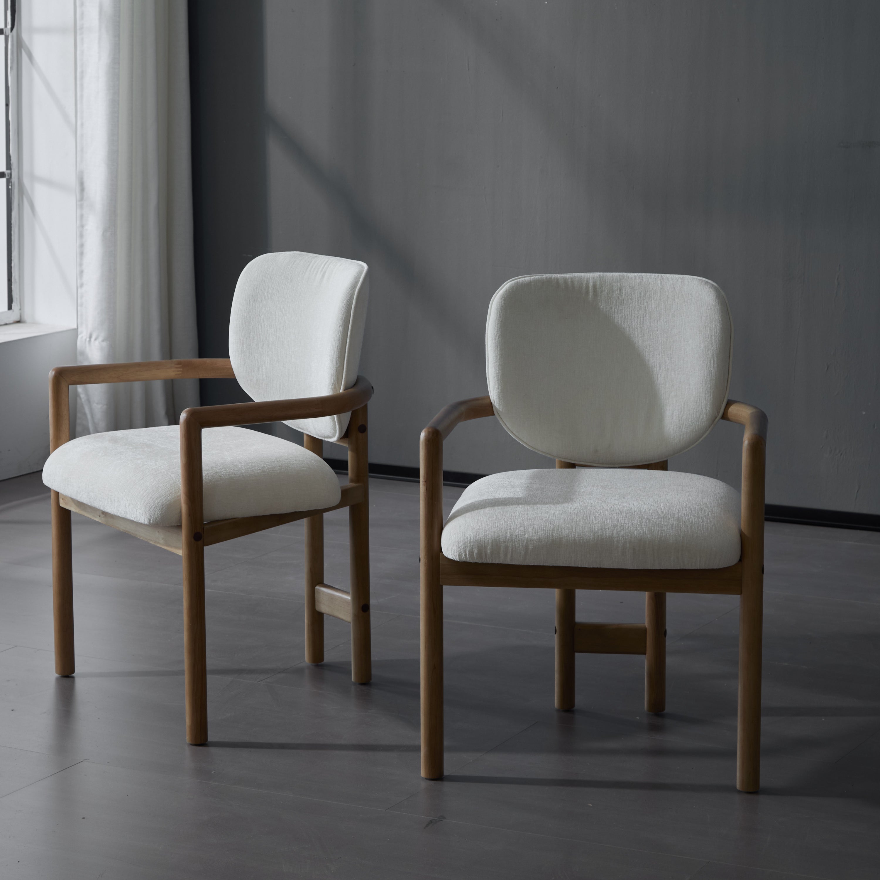 Dining Chairs Set of 2 Upholstered Arm Chairs