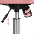 Pink Mid Back Office Chair With Arms 360 Degree Swivel