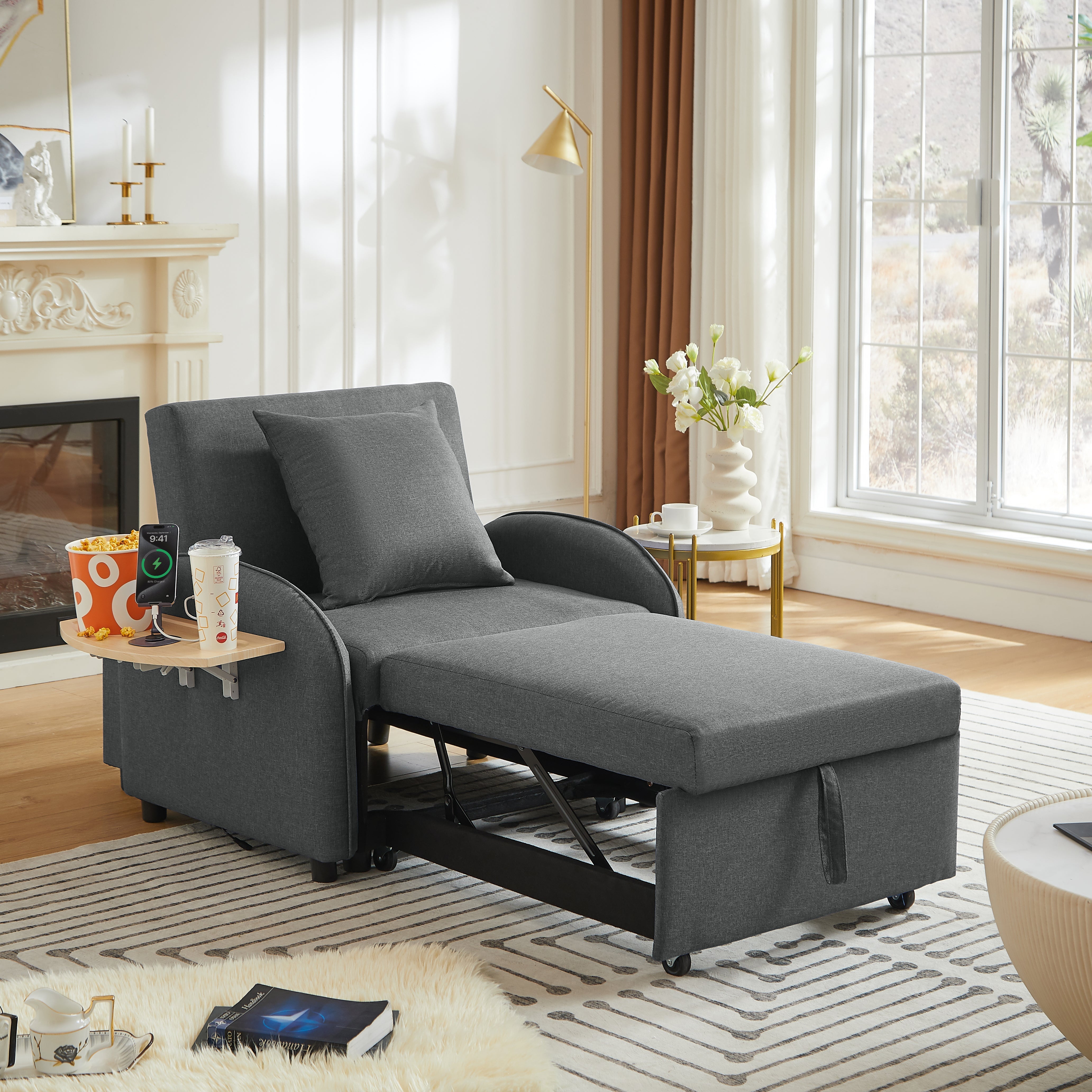 3 In 1 Convertible Sleeper Sofa Chair Bed