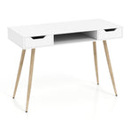 42.5" Mid Century Modern Writing Desk with Metal Leg and Drawers