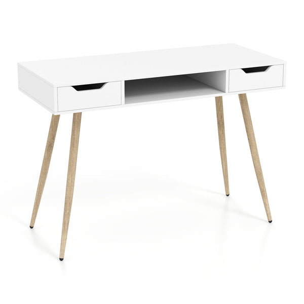 42.5" Modern Desk with Metal Leg and Drawers