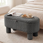 42 Inch Storage Ottoman Bench Corduroy Fabric Upholstered Foot Stool