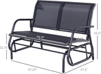 Two Person Outdoor Glider Bench with Steel Frame