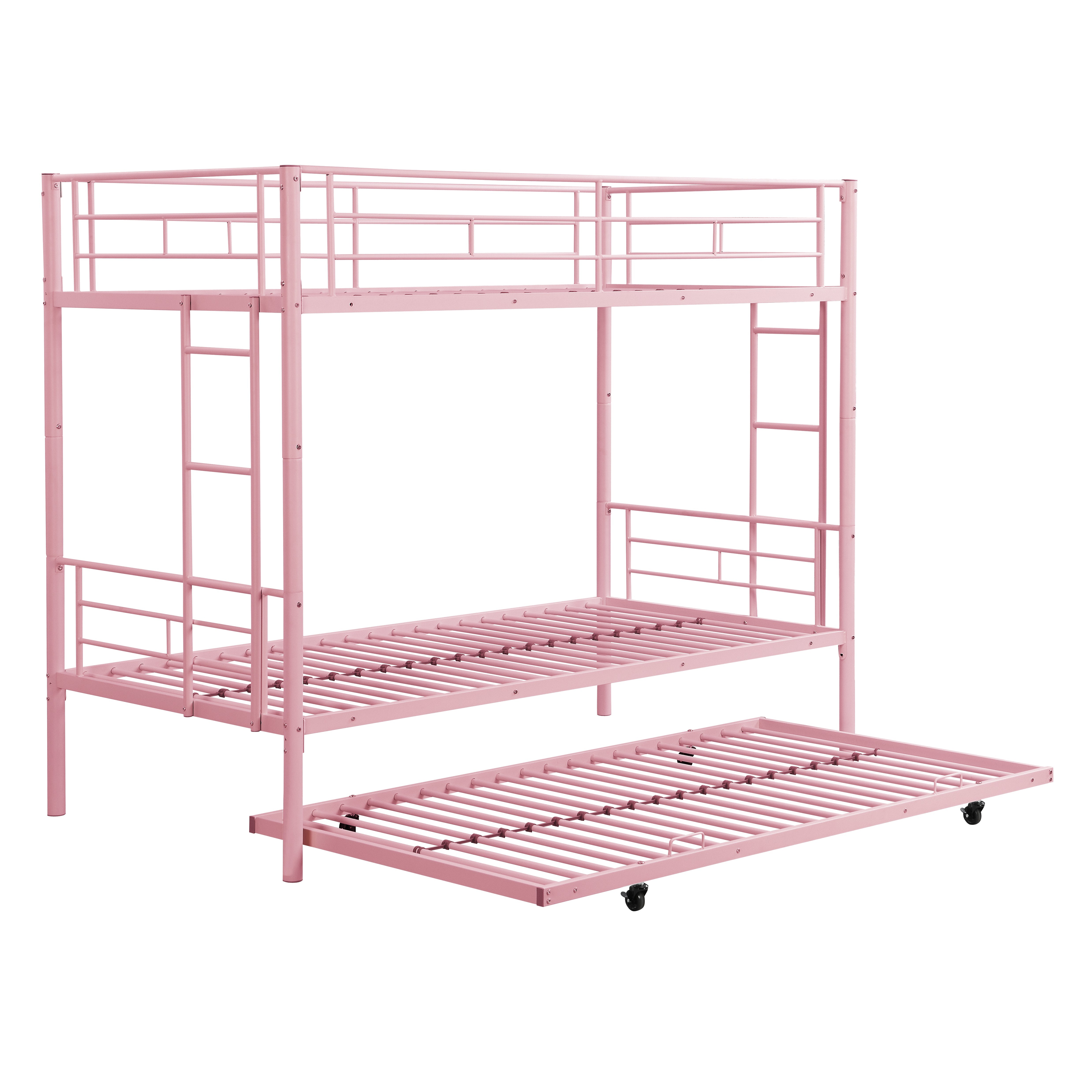 Twin Metal Bunk Bed with Trundle