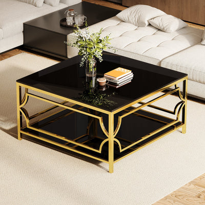 Square Glass Coffee Table in 33.5