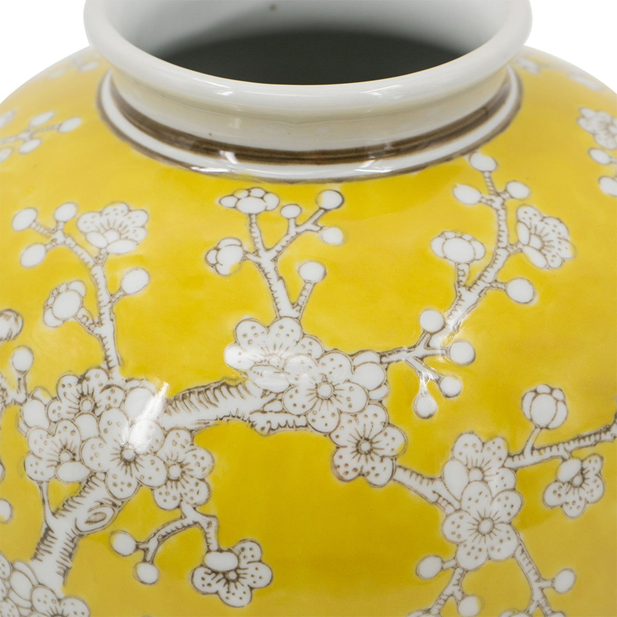 Genuine Porcelain Yellow and White Accent Vase