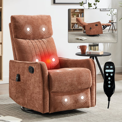 Orange Heat Massage Manual Recliner