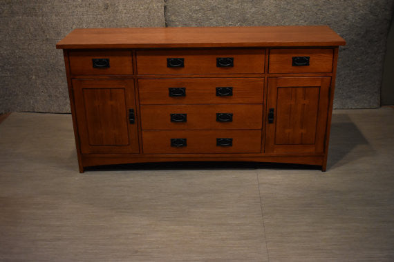 Mission Quarter Sawn Oak 6 Drawer Sideboard - 62
