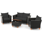 4-Piece Patio Conversation Set with Storage Coffee Table