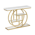 4-Tier Console Table 41 Inches Entryway Table with Storage Shelves
