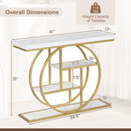 4-Tier Console Table 41 Inches Entryway Table with Storage Shelves