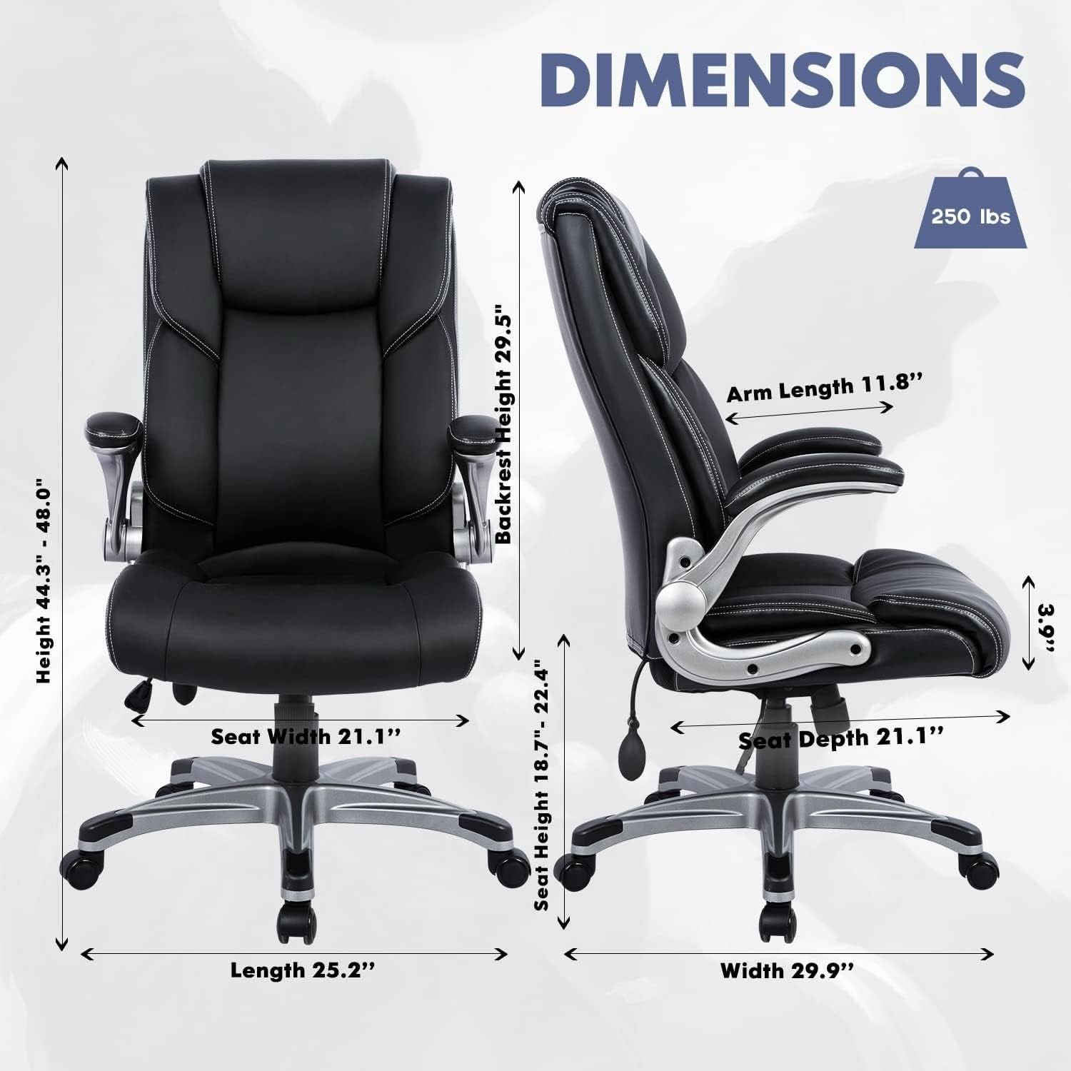 Ergonomic High Back Office Chair With Flip Up Arms