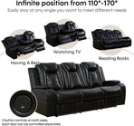 Amanda Black Leather Power Recliner Sectional