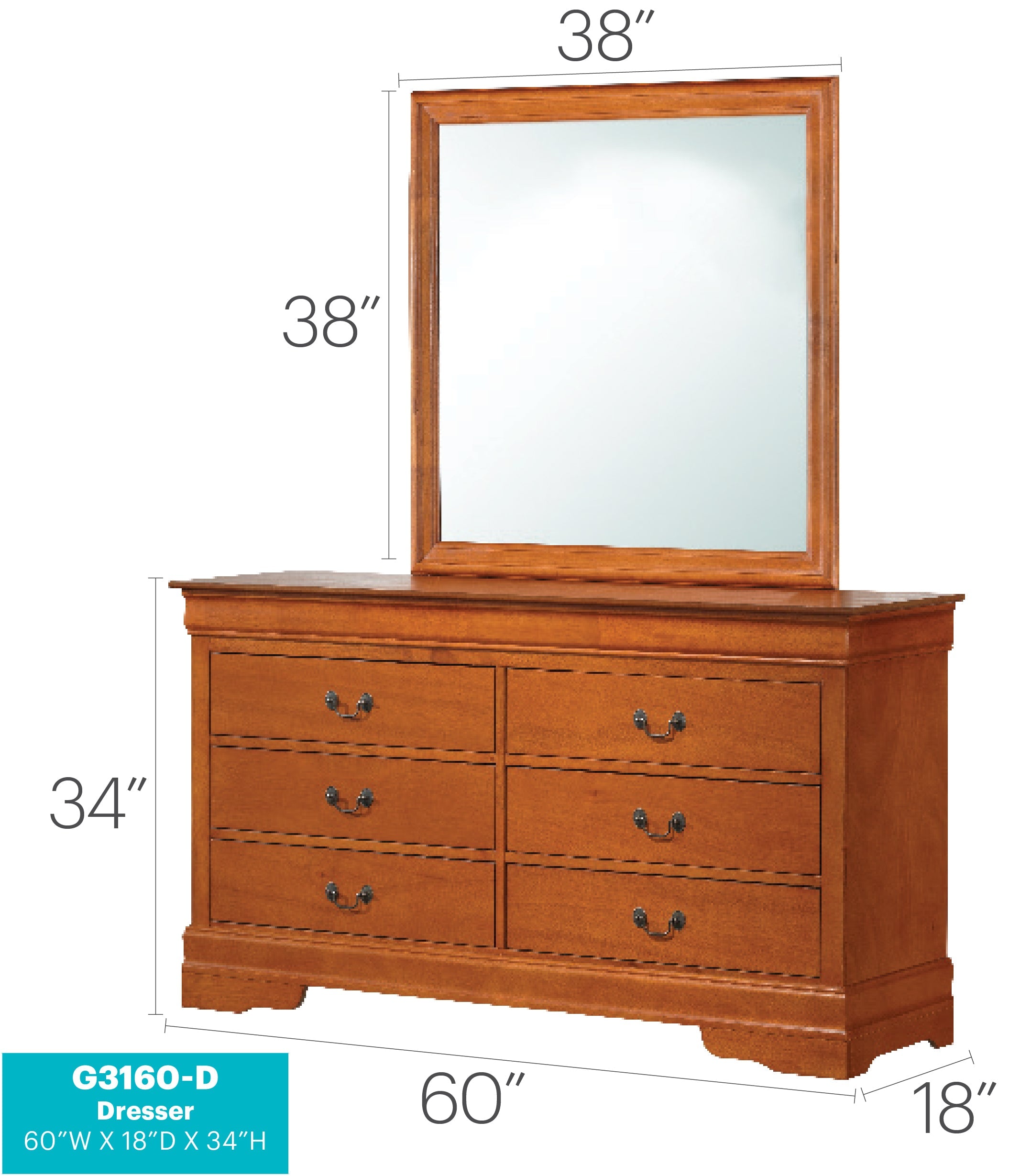 Louis Phillipe G3160-D Dresser
