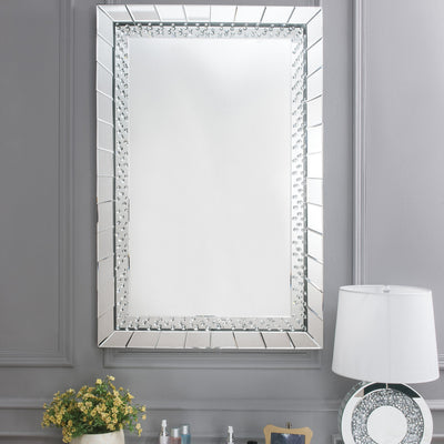 Nysa Mirrored & Faux Crystals Accent Mirror