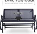 Two Person Outdoor Glider Bench with Steel Frame