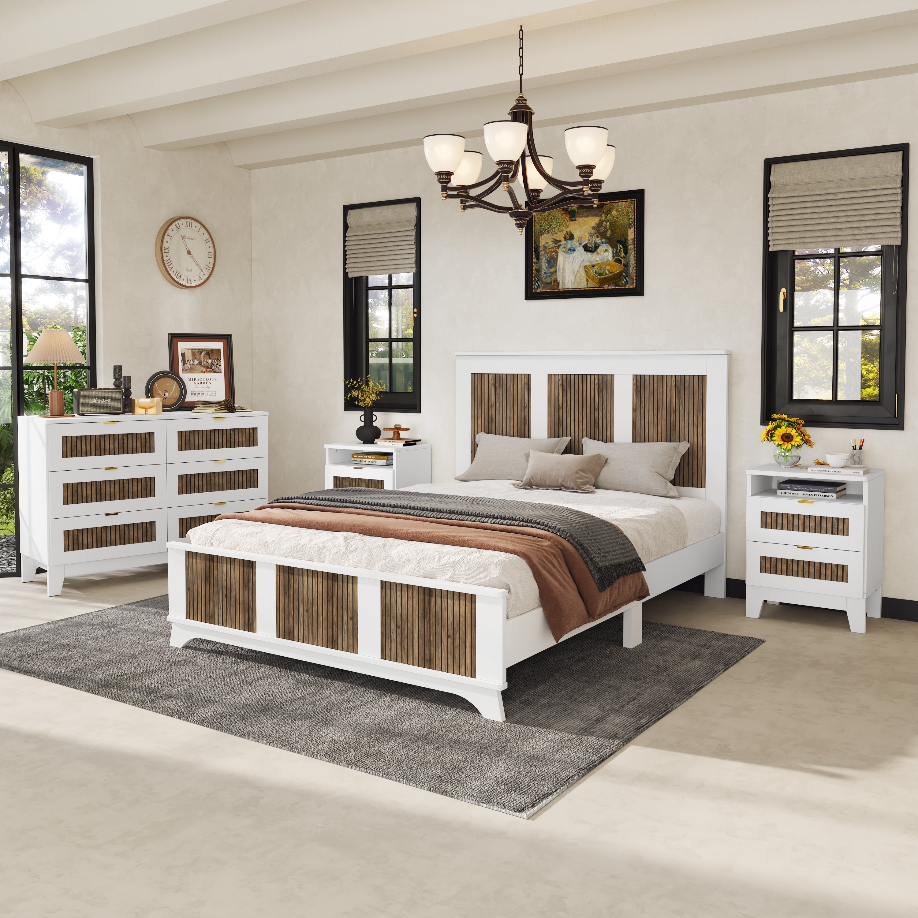 4-Pieces Bedroom Sets - Queen Size